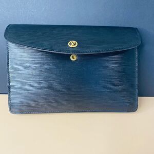Louis Vuitton Montaigne Clutch 27 Epi Leather France 1990 w Cert of Authenticity